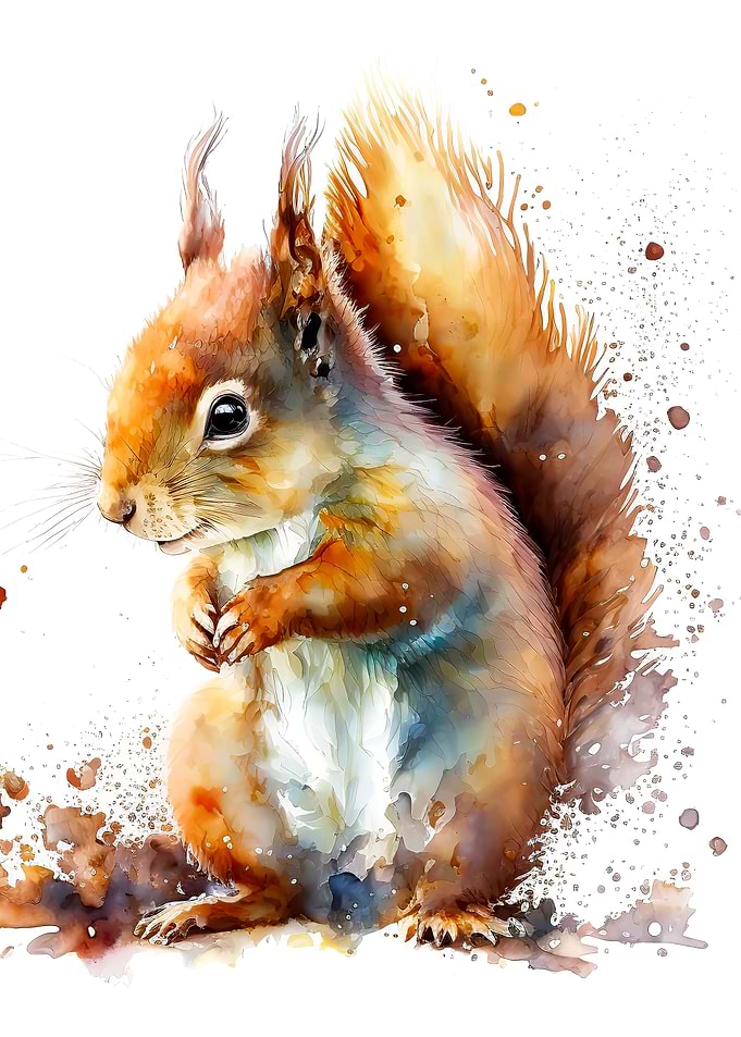 Squirrel Watercolor