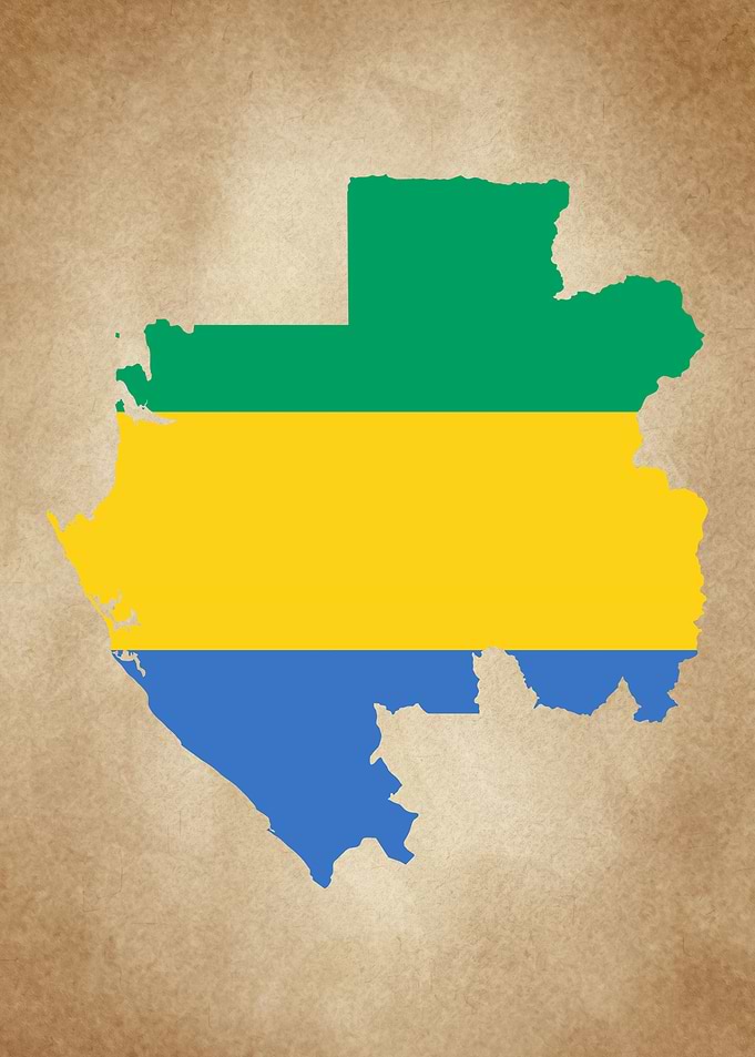 Gabon map vintage