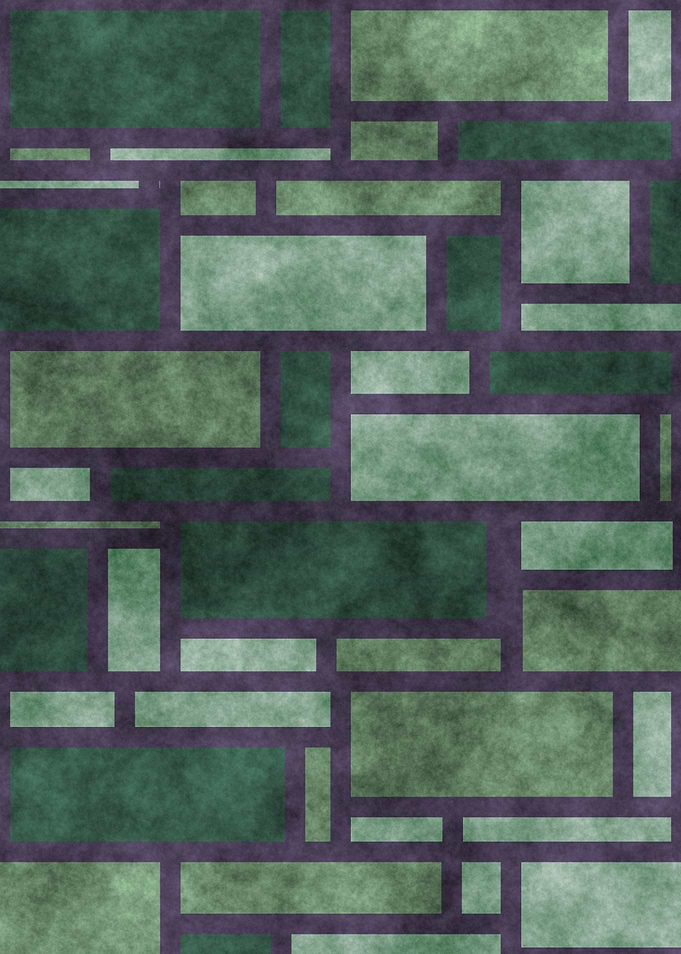 Retro Green Boho Mondrian