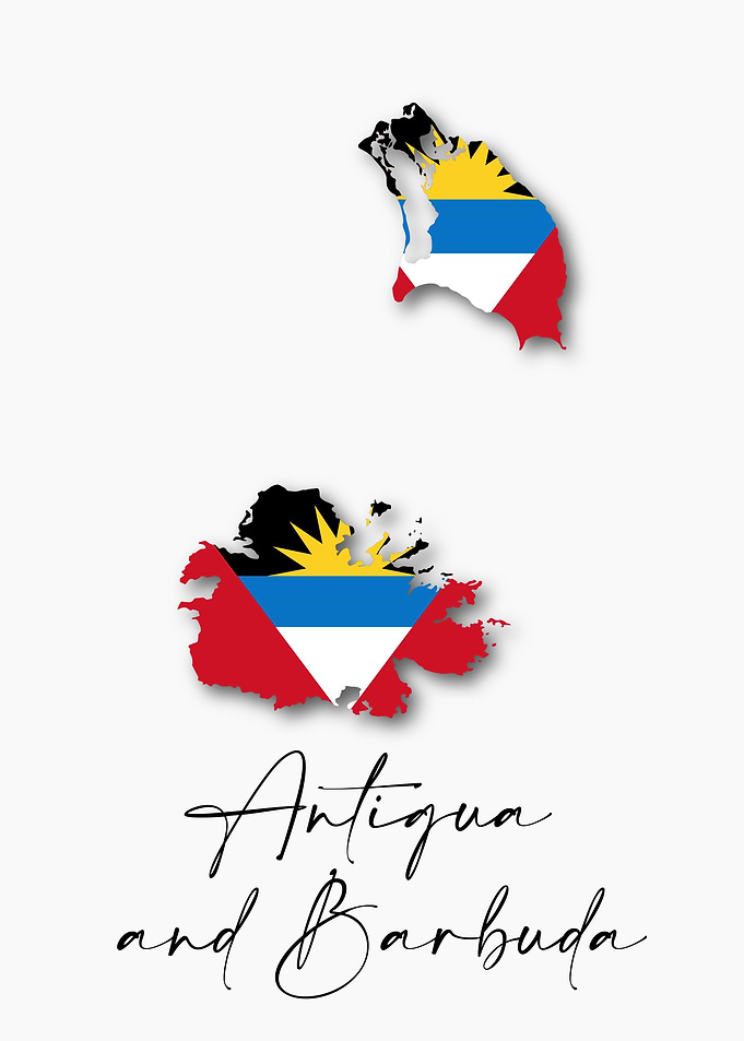 Antigua Barbuda Map Flag