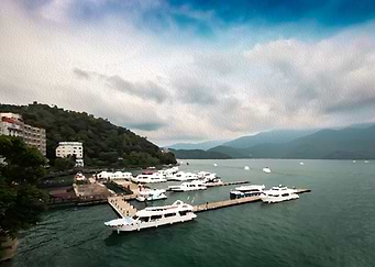 Oil Painting Sun Moon Lake