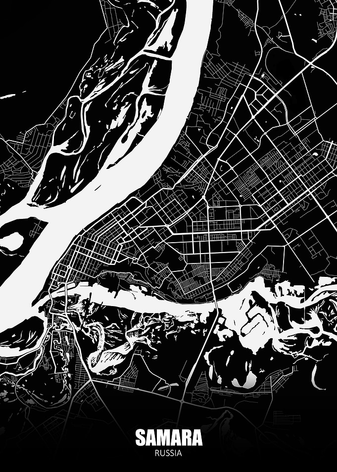 Samara Russia Dark Map