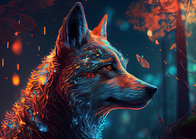Colorful wolf