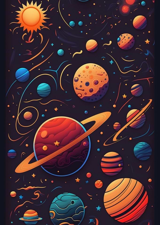 Cartoon galaxy pattern
