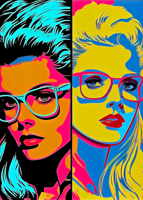 Pop Art Pretty Girls — metal poster wall art