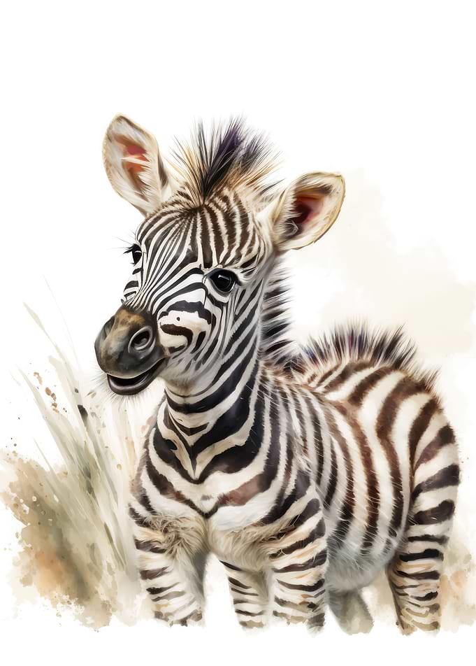 Baby Zebra Watercolor