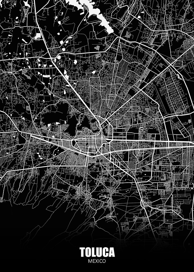 Toluca Mexico Dark Map