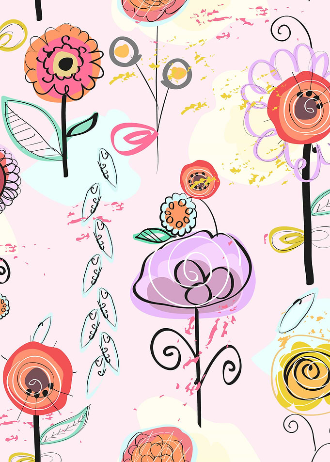 Hand drawn abstract flower