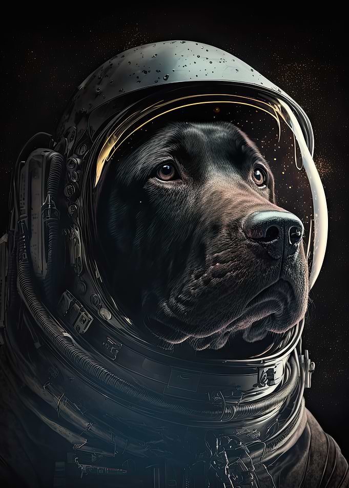 Black Labrador Astronaut