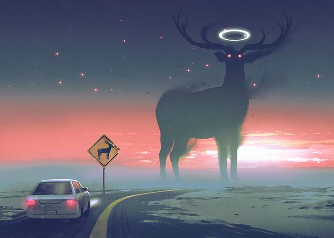 Fantasy giant deer