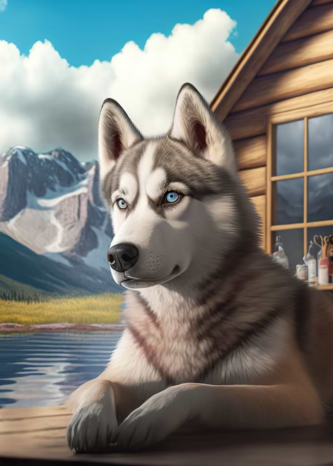 Husky on Vacation