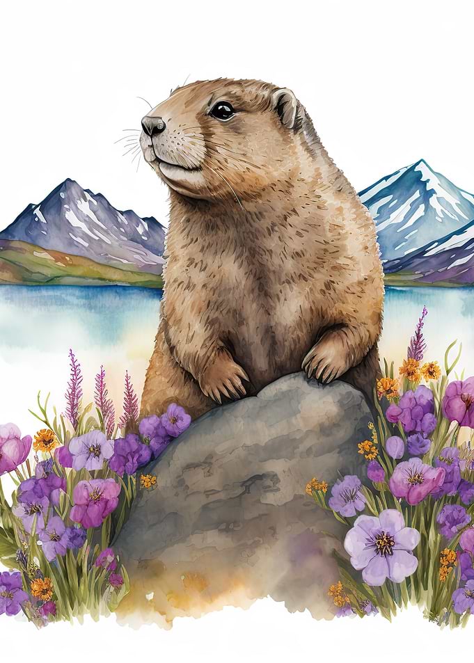 Watercolor beaver