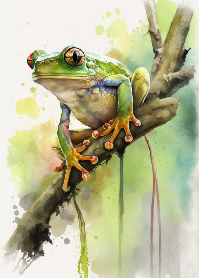 Tree Frog Watercolor
