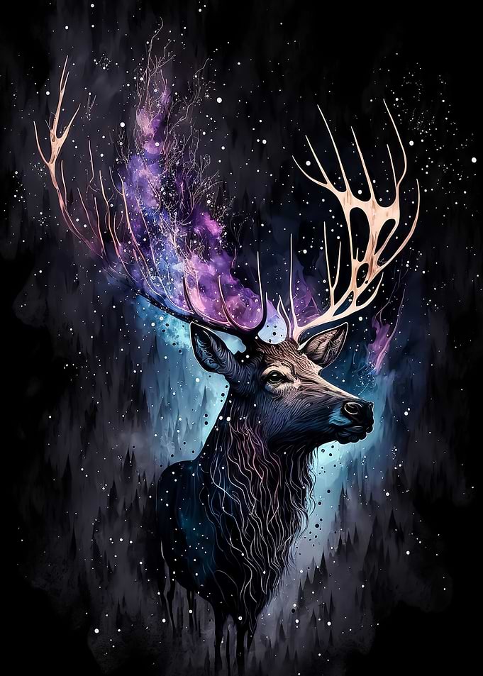 color deer in the night