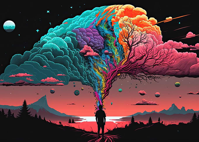 Universe Inside Man AI Art