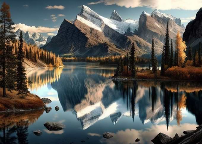 Lake with Mountains