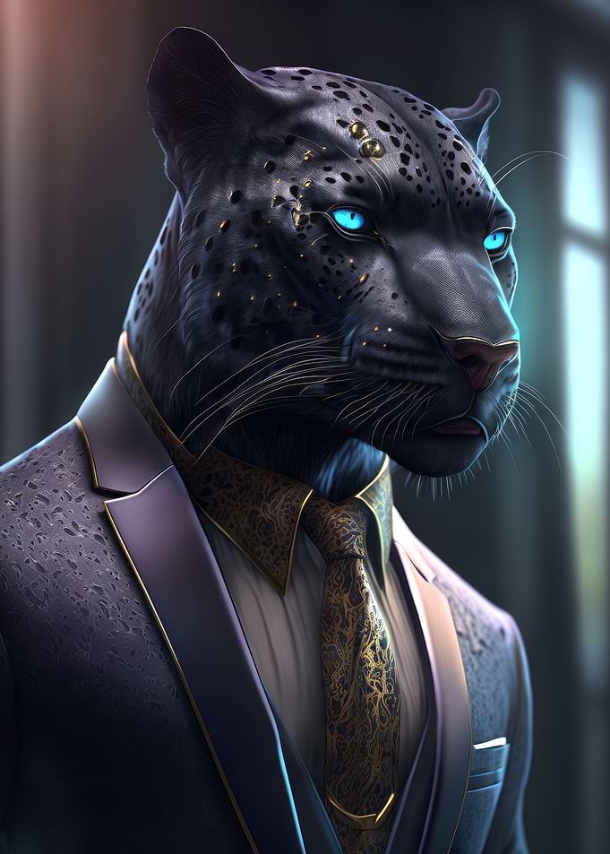 Black Panther in Suit