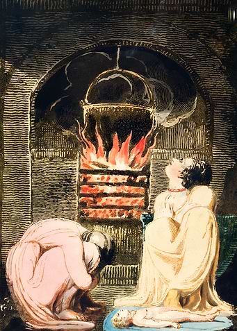 Cauldron over a fire 1794
