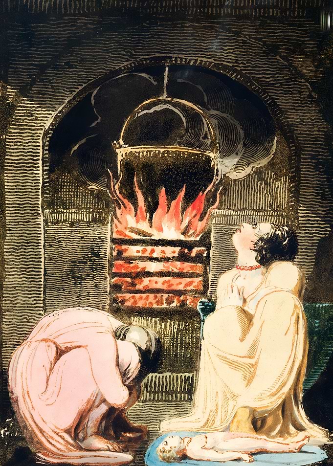 Cauldron over a fire 1794