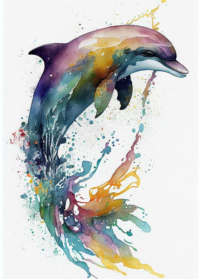 Dolphin Watercolor