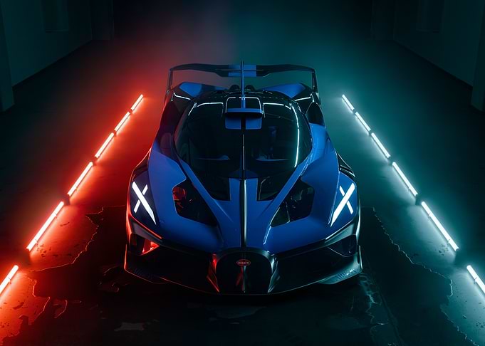bugatti bolide blue black
