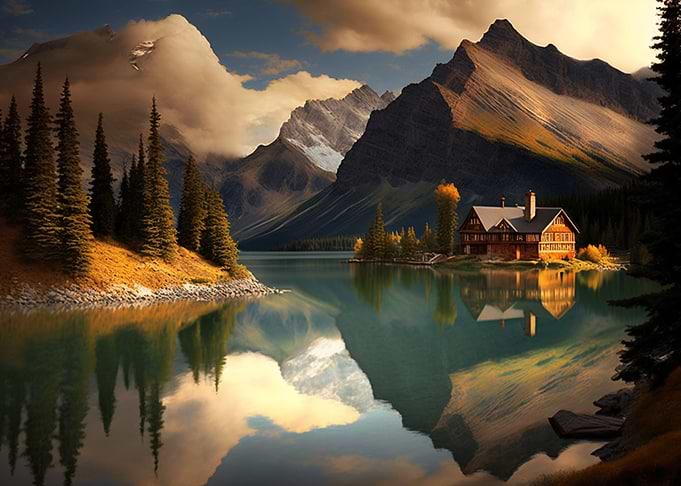 Lake with Mountains