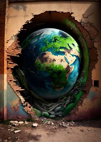 Earth Graffiti Ai art