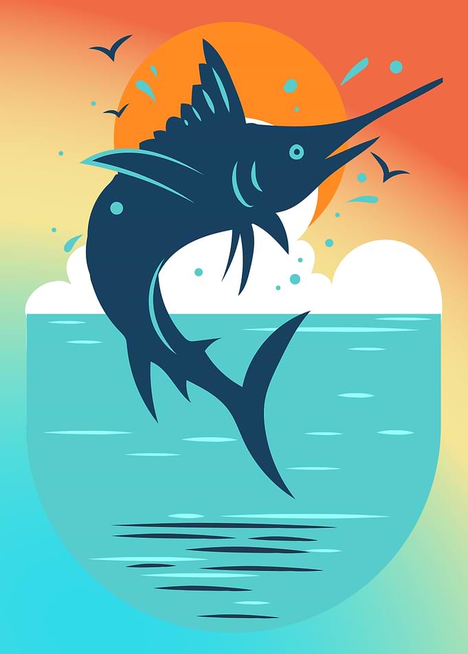 Swordfish Ocean Sunset