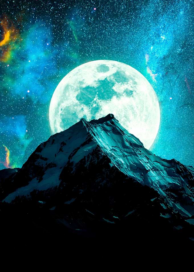Moon Behind the mountain