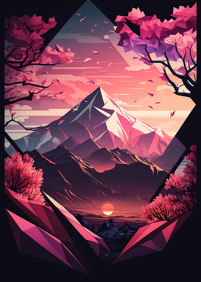 Japan Geometric Neon Art