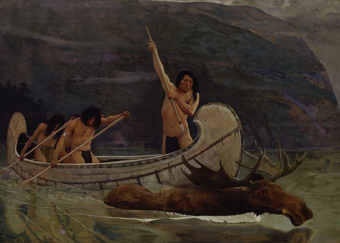 Indians Hunting Moose