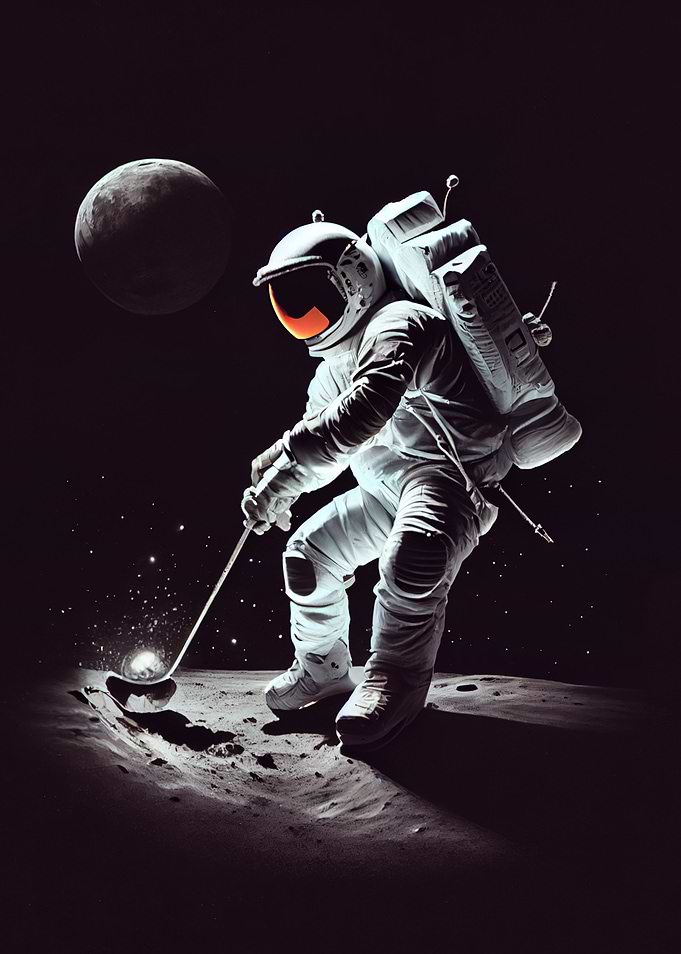Astronaut Playing Golf