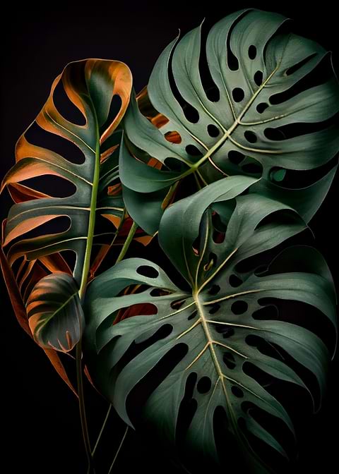Tropical Treasure — monstera botanical metal print