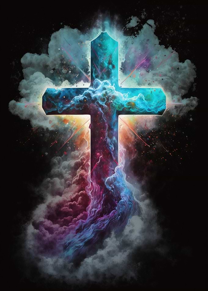 Cross with Divine Colors