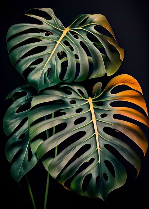 Monstera Magic — monstera botanical metal print