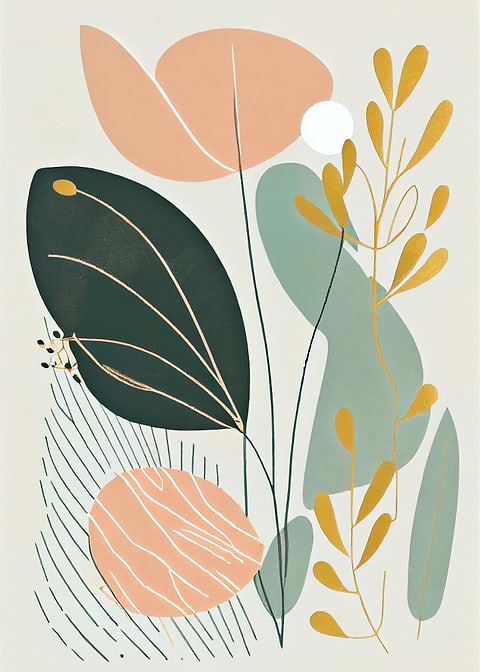 Pastel Botanical Print — metal poster wall art