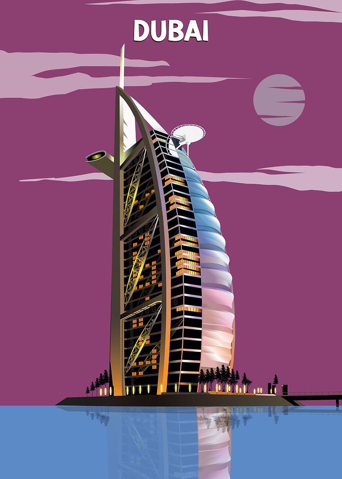 Dubai Skyline Poster Art