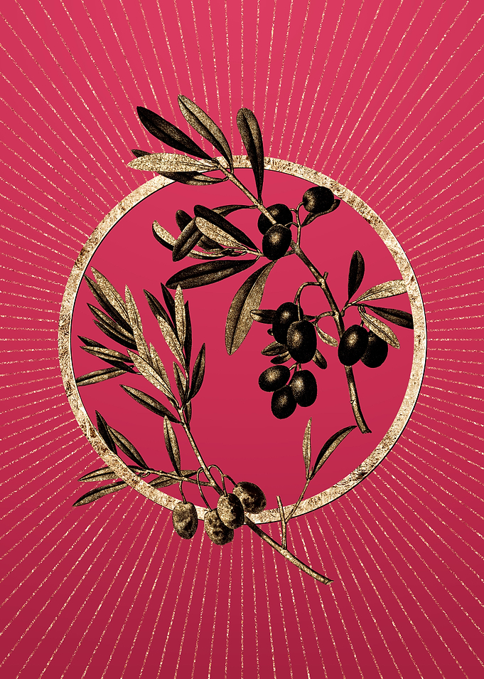 Gold Olive on Viva Magenta