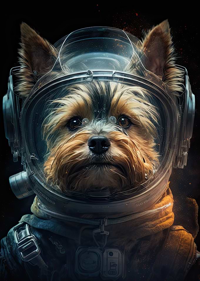 Yorkie Dog Astronaut