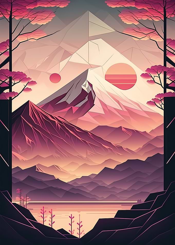 Japan Geometric Neon Art