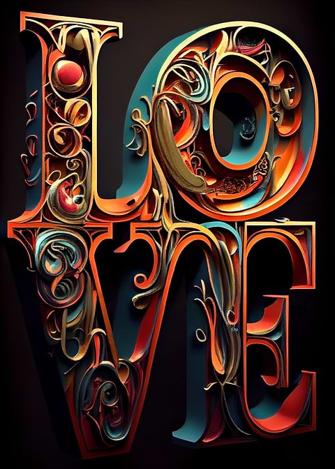 Love Letters — living room metal wall art