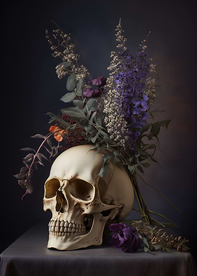 Flower Skull Art Print