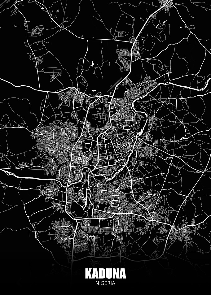 Kaduna Nigeria Dark Map