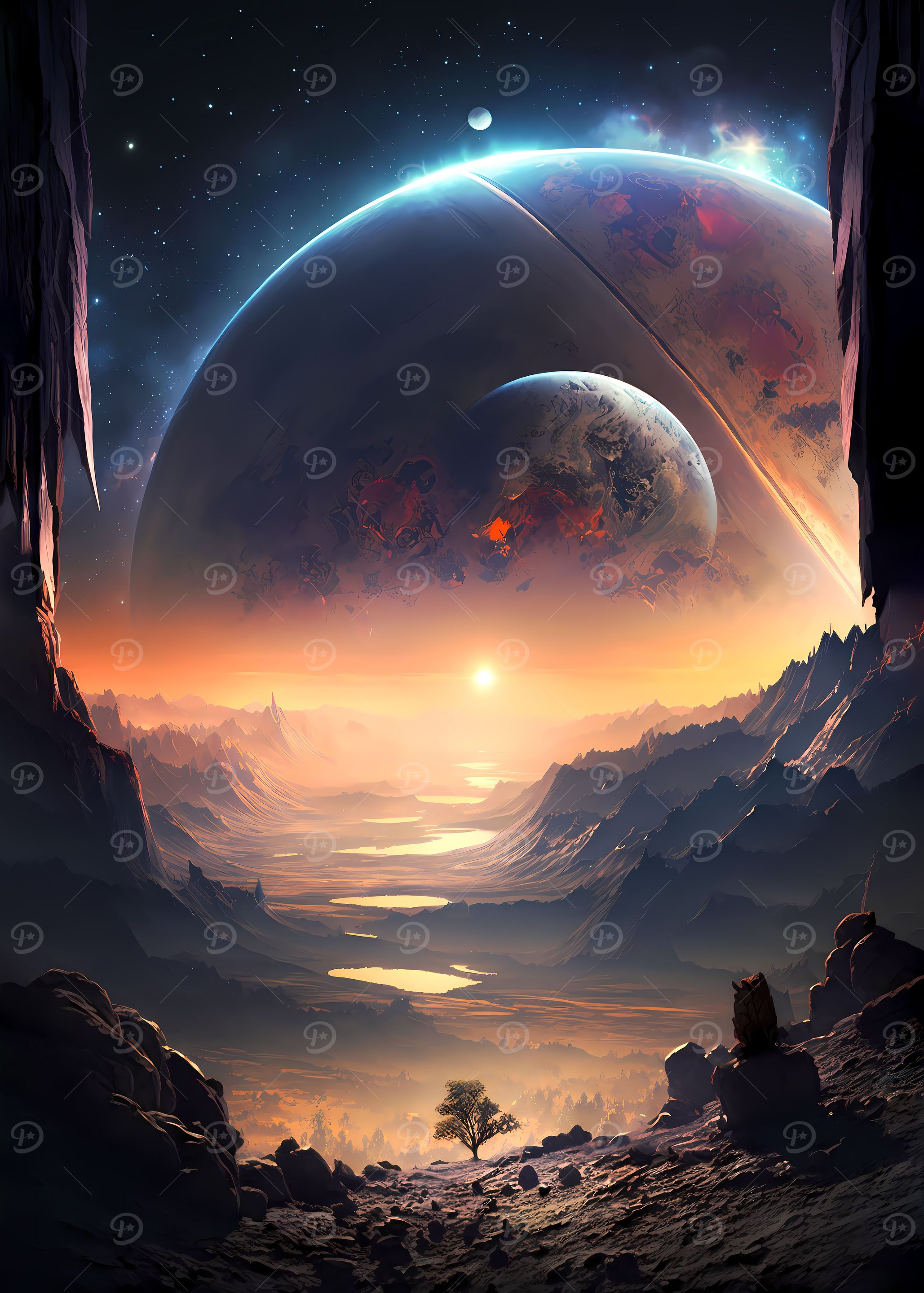 Dawn Of Saturn Landscape