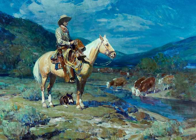Cowboy With His Dog