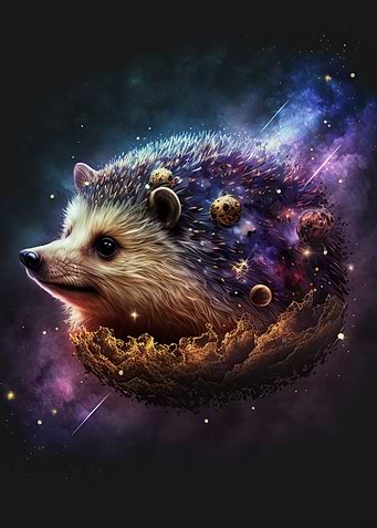 Colorful Hedgehog Neon