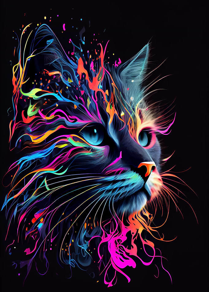 Abstract Cat Surreal