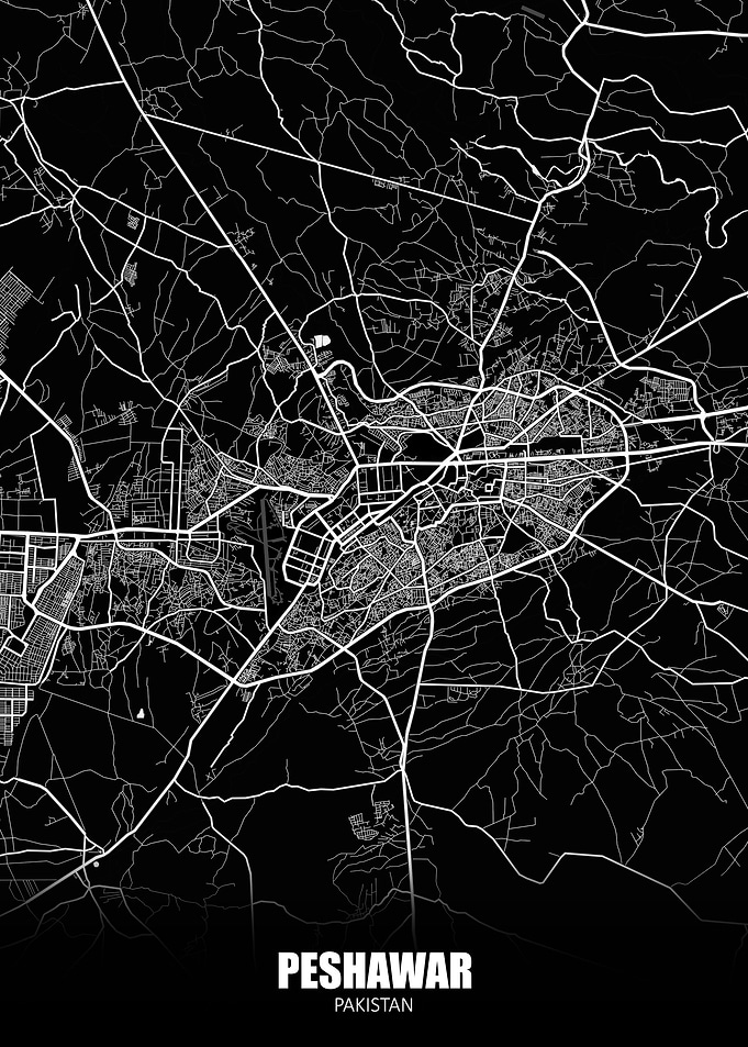 Peshawar Pakistan Dark Map