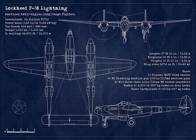 P38 Lightning Blueprint