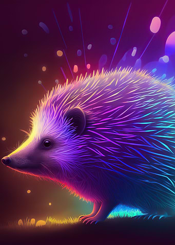 Colorful Hedgehog Neon